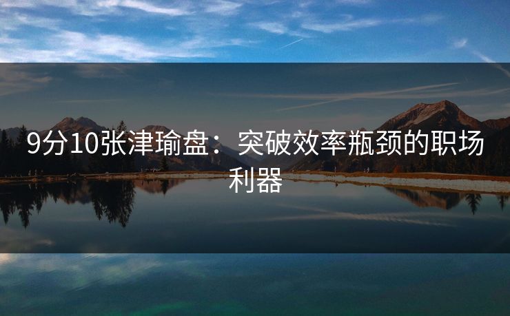 9分10张津瑜盘：突破效率瓶颈的职场利器